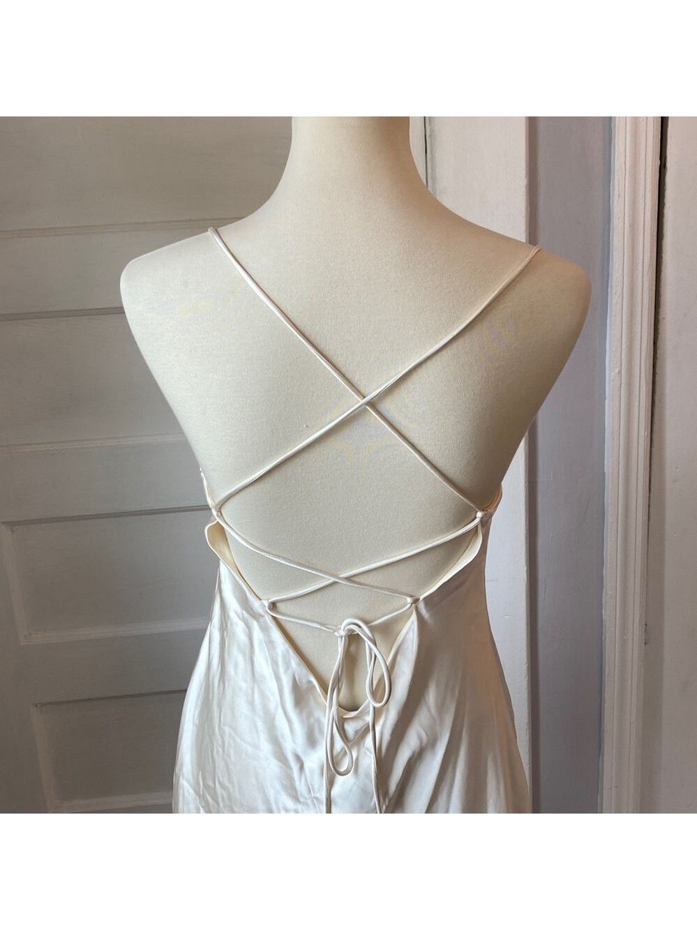 NWT Zara Satin Effect Slip Dress, Size L - Picture 9 of 17